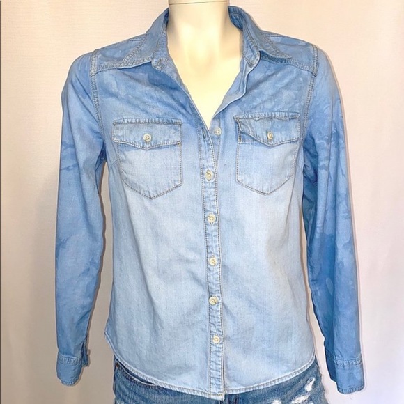 MUSCLE BEACH GRAPHIC BACK DENIM BUTTON DOWN SHIRT - Picture 4 of 4